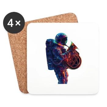 Astronaut Tuba - Coasters (set of 4) - white - Front