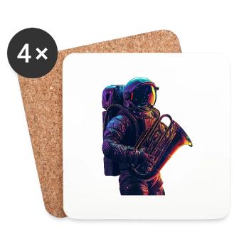 Astronaut Tuba - Coasters (set of 4) - white - Front