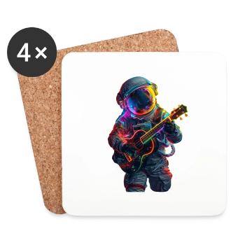 Astronaut Ukulele - Coasters (set of 4) - white - Front