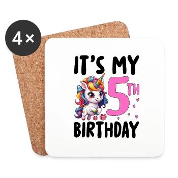C’est mon 5ème anniversaire - Dessous de verre (lot de 4) - blanc - Devant