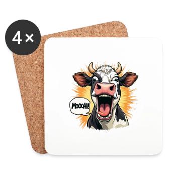 MOOOAA - Coasters (set of 4) - white - Front