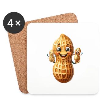 Peanut Family Peanuts Nut Nuts Kids Child - Coasters (set of 4) - white - Front