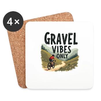 Gravel Vibes Only Gravel Bike Gravel Fahrrad - Untersetzer (4er-Set) - Weiß - Vorne