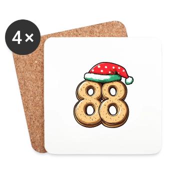 88 Number Christmas Cookie - Coasters (set of 4) - white - Front