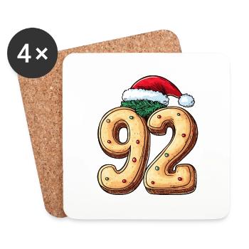 92 Number Christmas Cookie - Coasters (set of 4) - white - Front