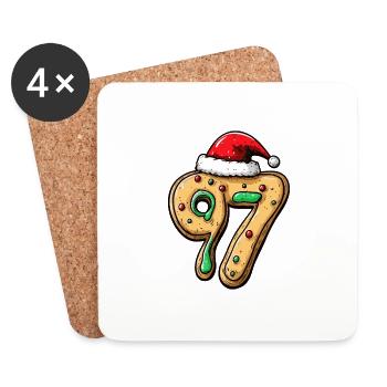 97 Number Christmas Cookie - Coasters (set of 4) - white - Front