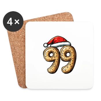 99 Number Christmas Cookie - Coasters (set of 4) - white - Front