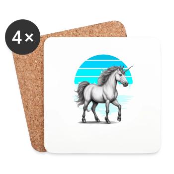 Horse Horses Unicorn Unicorns Mythical Creature Fairy Tale - Coasters (set of 4) - white - Front