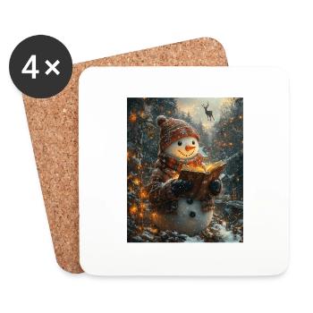 Snowman Christmas Decoration Women Men Children - Coasters (set of 4) - white - Front