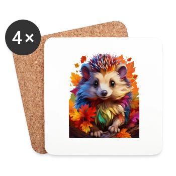 Igel - Untersetzer (4er-Set) - Weiß - Vorne