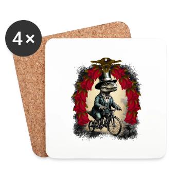 Reptile Reptile Bicycle Wheel Amphibian Crocodile - Coasters (set of 4) - white - Front