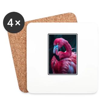 Flamingos Flamingo - Coasters (set of 4) - white - Front