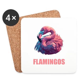 Flamingos Flamingo - Untersetzer (4er-Set) - Weiß - Vorne