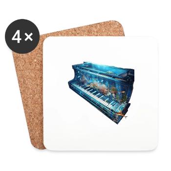 Piano Poisson - Dessous de verre (lot de 4) - blanc - Devant