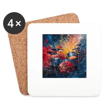 Percussion - Dessous de verre (lot de 4) - blanc - Devant