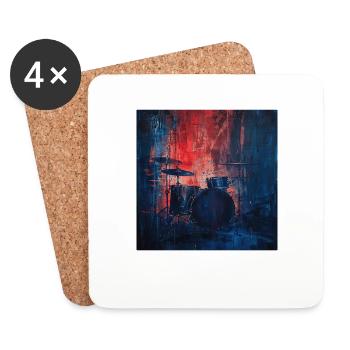 Percussion - Dessous de verre (lot de 4) - blanc - Devant
