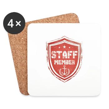 Staff Member - Coasters (set of 4) - white - Front