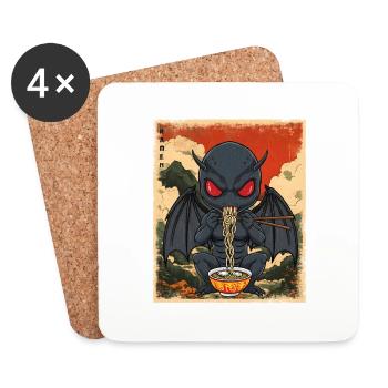 Mothman Ramen - Coasters (set of 4) - white - Front