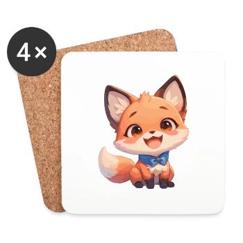 Renards Renard - Dessous de verre (lot de 4) - blanc - Devant