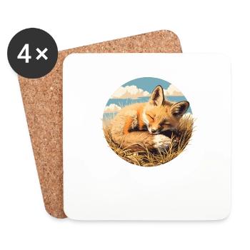Renards Renard - Dessous de verre (lot de 4) - blanc - Devant