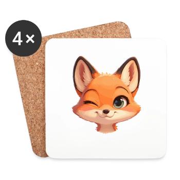 Renards Renard - Dessous de verre (lot de 4) - blanc - Devant