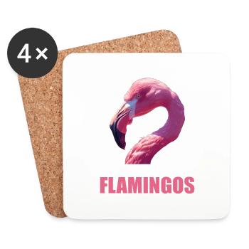 Flamingos Flamingo - Untersetzer (4er-Set) - Weiß - Vorne