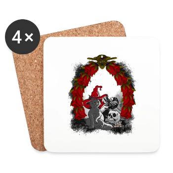 Mystical Fairy Tale Fairy Tale Character Christmas Cat - Coasters (set of 4) - white - Front