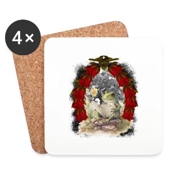 Frog Frogs Fairy Tale Fairy Tale Character Christmas - Coasters (set of 4) - white - Front