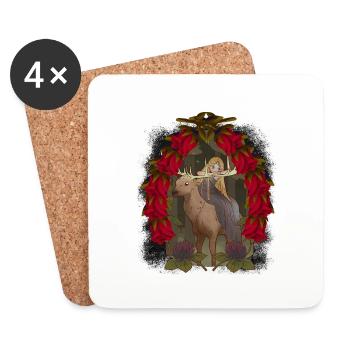 Noël Noël Conte de fées Enfants Enfant - Dessous de verre (lot de 4) - blanc - Devant