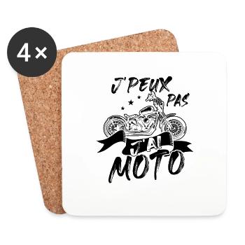 J'peux Pas J'Ai Moto Motard - Dessous de verre (lot de 4) - blanc - Devant