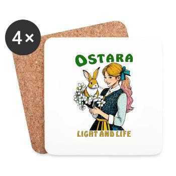 FRAU HASE BLUME OSTARA LIGHT AND LIFE - Untersetzer (4er-Set) - Weiß - Vorne