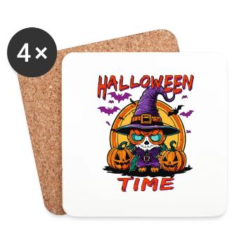 L’HEURE D’HALLOWEEN - Dessous de verre (lot de 4) - blanc - Devant