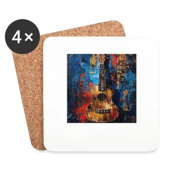 Ukulele - Untersetzer (4er-Set) - Weiß - Vorne