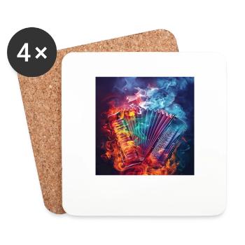 Accordéon - Dessous de verre (lot de 4) - blanc - Devant