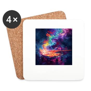 Percussion - Dessous de verre (lot de 4) - blanc - Devant