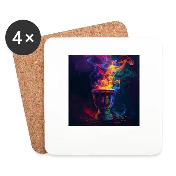 Percussion - Dessous de verre (lot de 4) - blanc - Devant