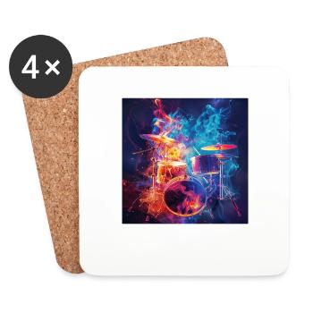 Percussion - Dessous de verre (lot de 4) - blanc - Devant