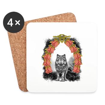 Wolf Wolves Halloween Fairy Tale Fairy Tale Character Mystical - Coasters (set of 4) - white - Front