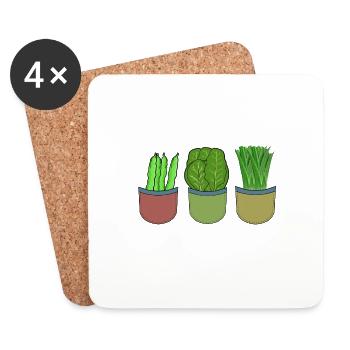 Jardin Légume Hobby Jardinier Cuisinier Cuisiniers Cuisinier - Dessous de verre (lot de 4) - blanc - Devant