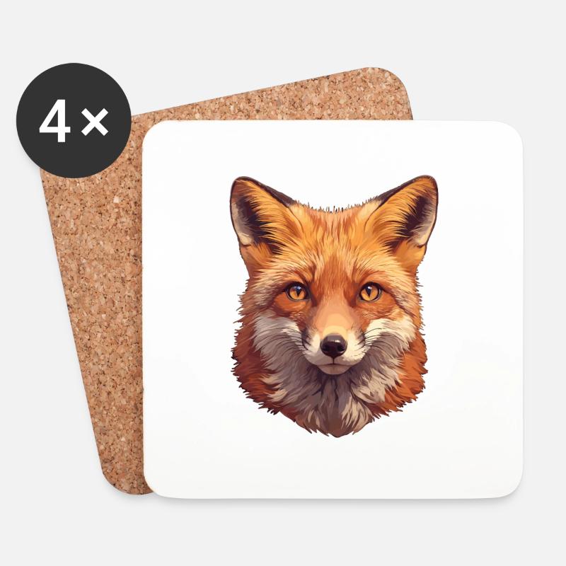 Füchse Fuchs - Untersetzer (4er-Set) - Weiß