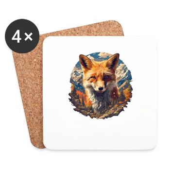 Füchse Fuchs - Untersetzer (4er-Set) - Weiß - Vorne