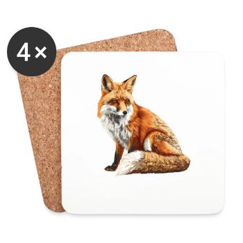 Renards Renard - Dessous de verre (lot de 4) - blanc - Devant