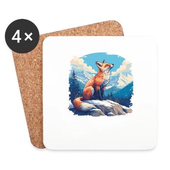 Renards Renard - Dessous de verre (lot de 4) - blanc - Devant