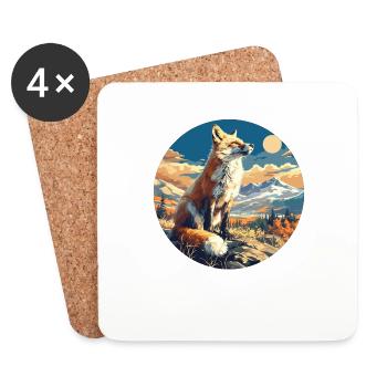 Renards Renard - Dessous de verre (lot de 4) - blanc - Devant