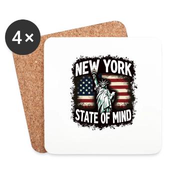 New York State of Mind Statue of Liberty Nyc - Coasters (set of 4) - white - Front