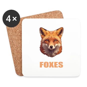Foxes Fox - Coasters (set of 4) - white - Front