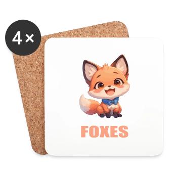 Füchse Fuchs - Untersetzer (4er-Set) - Weiß - Vorne