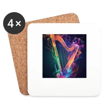 Harpe - Dessous de verre (lot de 4) - blanc - Devant