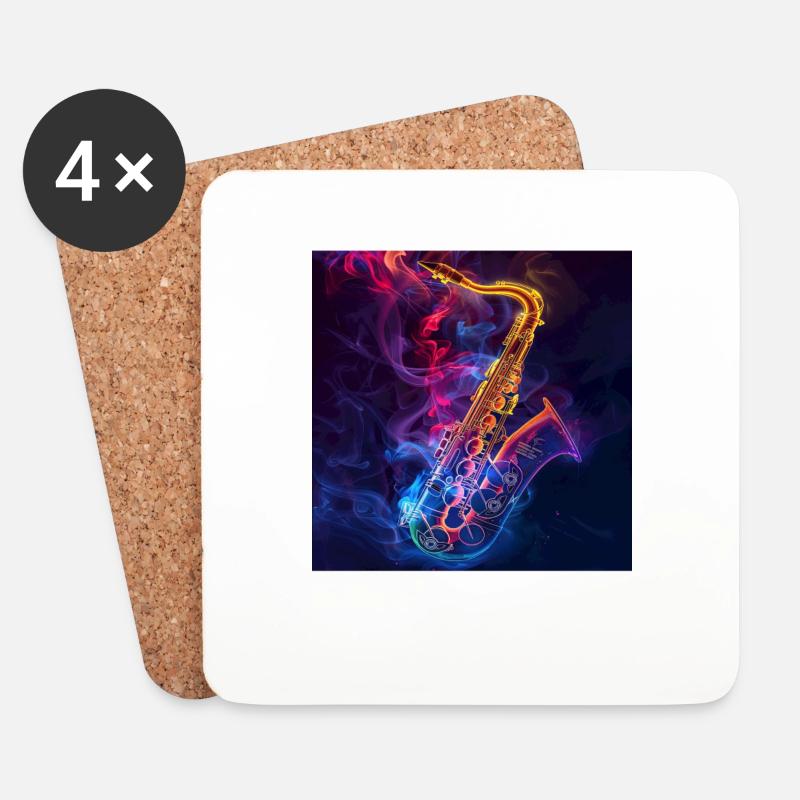 Saxophon - Untersetzer (4er-Set) - Weiß