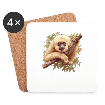 Gibbons Gibbon - Coasters (set of 4) - white - Front